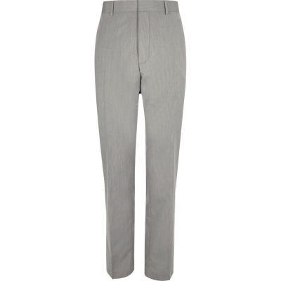 Grey tailored suit trousers